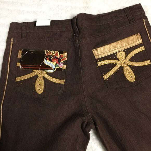 Old School Jeans NwT 13/14 Brown Gold - Picture 2 of 5
